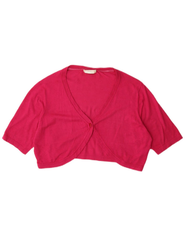 Marks & Spencer Cardigan Boléro à Manches Courtes pour Femme UK 18 XL Rose