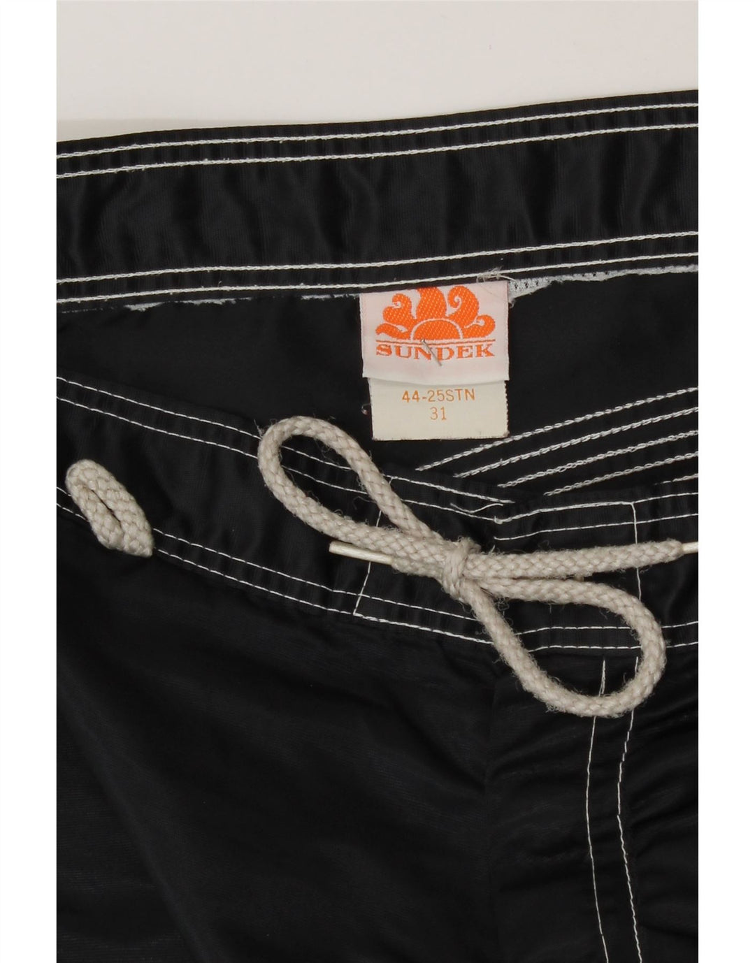 Sundek Short de bain homme en nylon rayé noir moyen