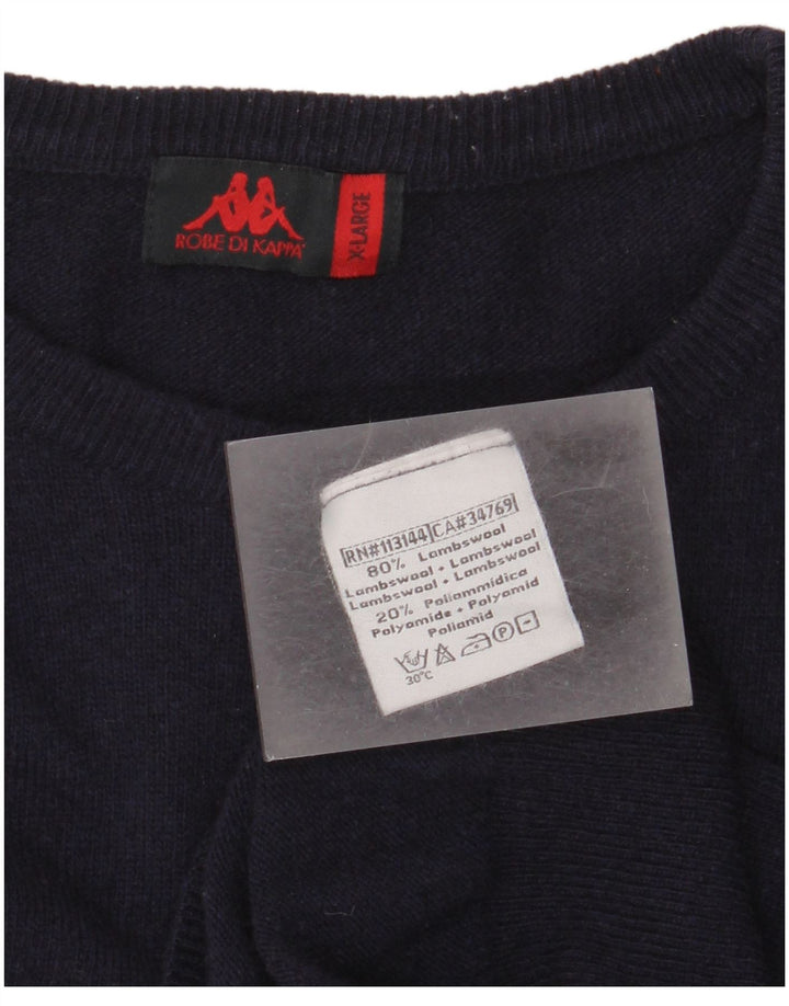 Kappa Pull col rond homme XL bleu marine laine d'agneau