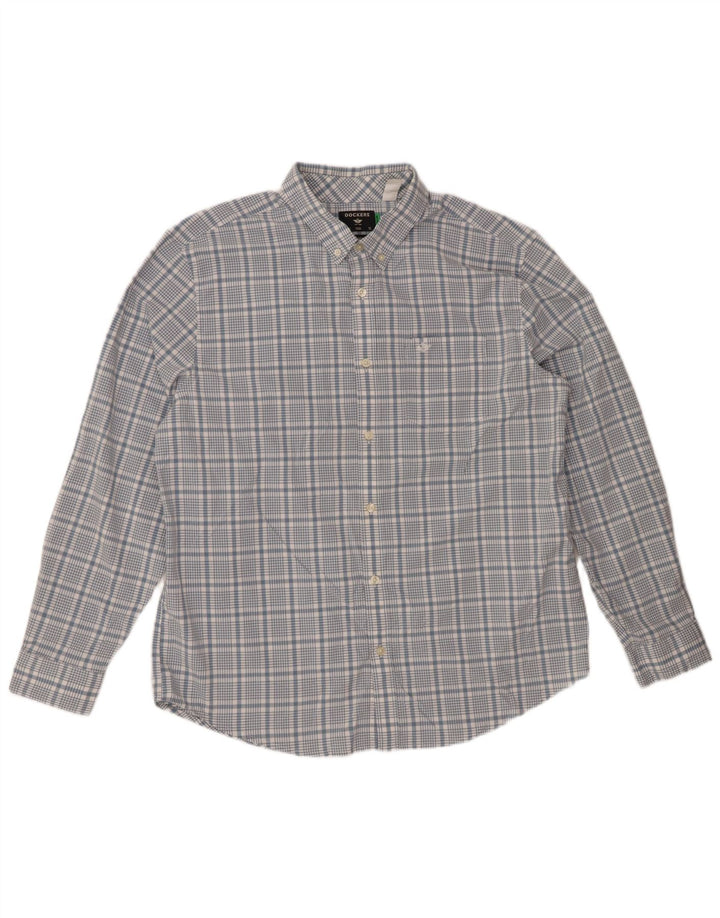DOCKERS Chemise Classique Homme XL Bleu à Carreaux Coton