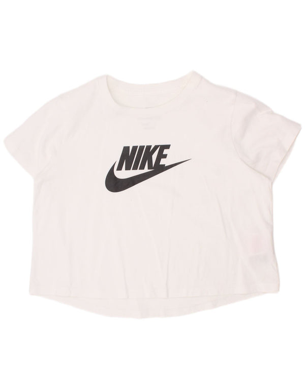 Nike Girls Graphic T-Shirt Top 12-13 ans Grand Blanc Coton