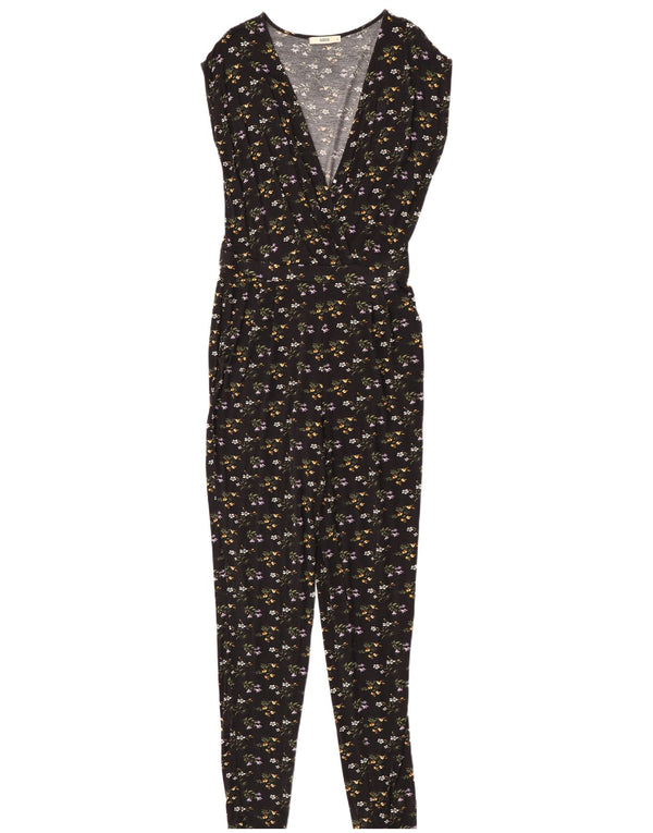 Oasis Combinaison sans manches pour femme UK 42 Medium Noir Floral Viscose