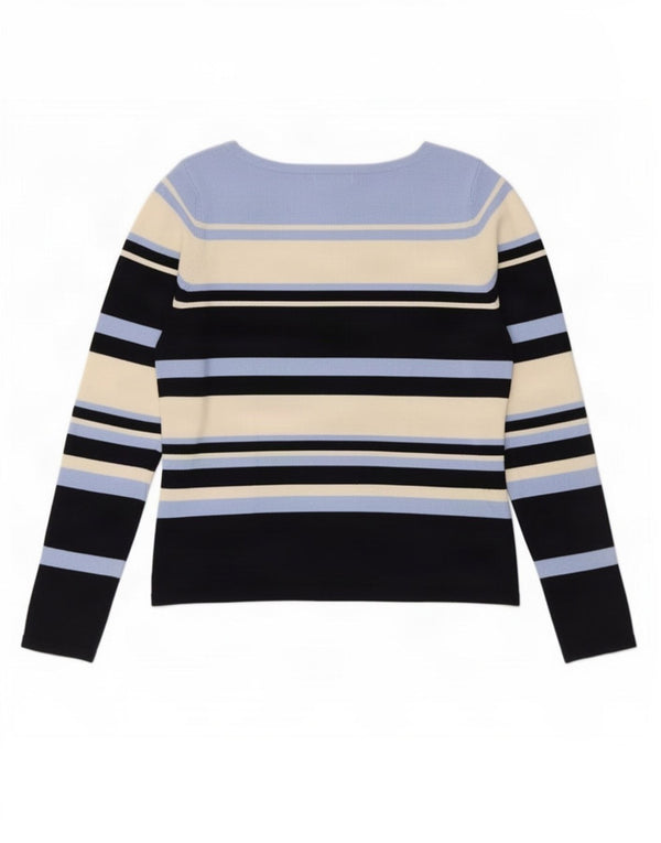 Marks & Spencer Pull col bateau pour femme UK 10 Petit bleu rayé