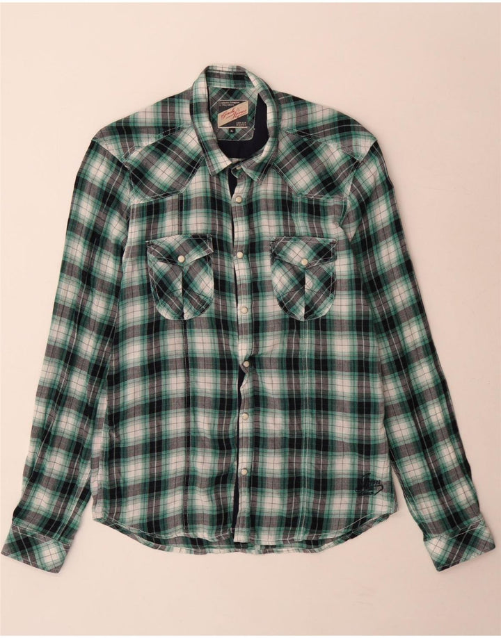 Jack & Jones Chemise Flanelle Homme XL Vert Carreaux Coton