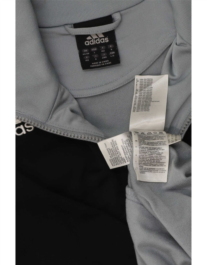 Adidas Veste de survêtement pour homme IT 44/46 Large Gris Colorblock Polyester
