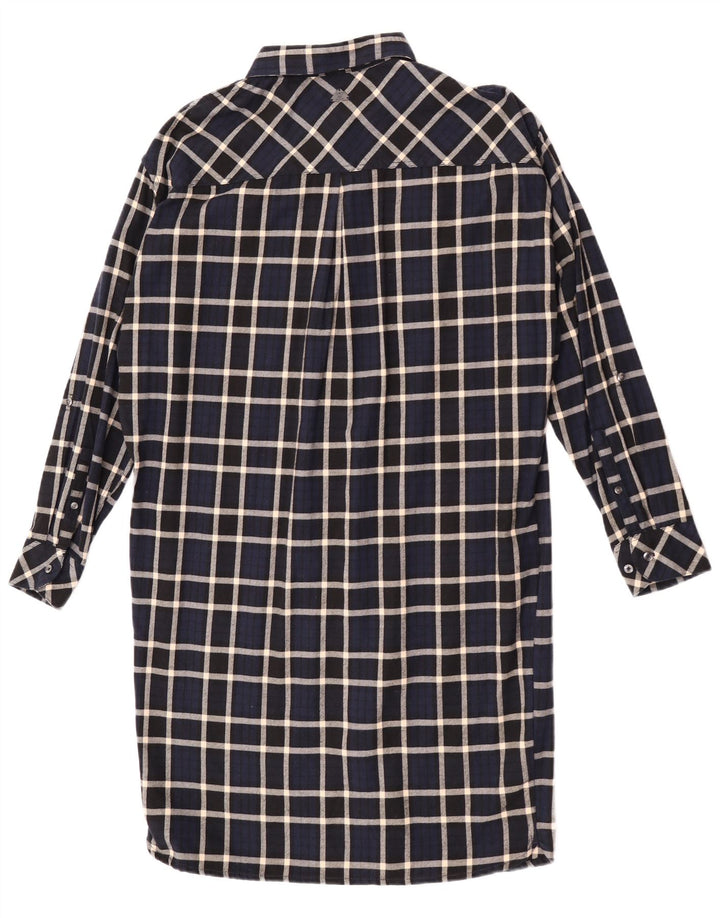 Barbour Robe chemise à manches longues pour femme UK 10 Petit carreaux bleu marine