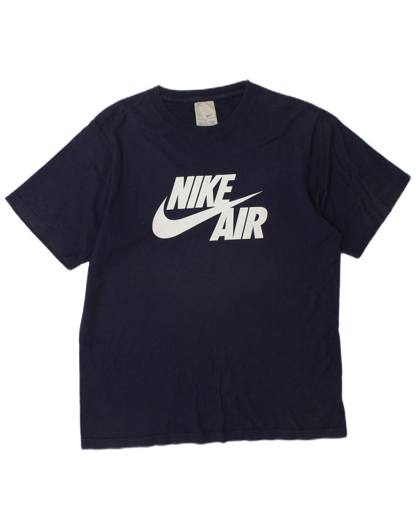 Nike T-shirt graphique pour homme UK 39/41 Bleu marine moyen Coton