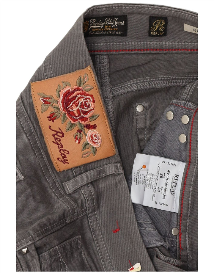 REPLAY Jean Bootcut Femme Rearmy W28 L32 Gris Coton