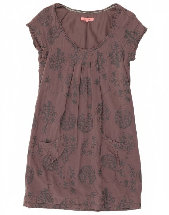 Robe fourreau White Stuff pour femme UK 10 Small Gris Floral Viscose