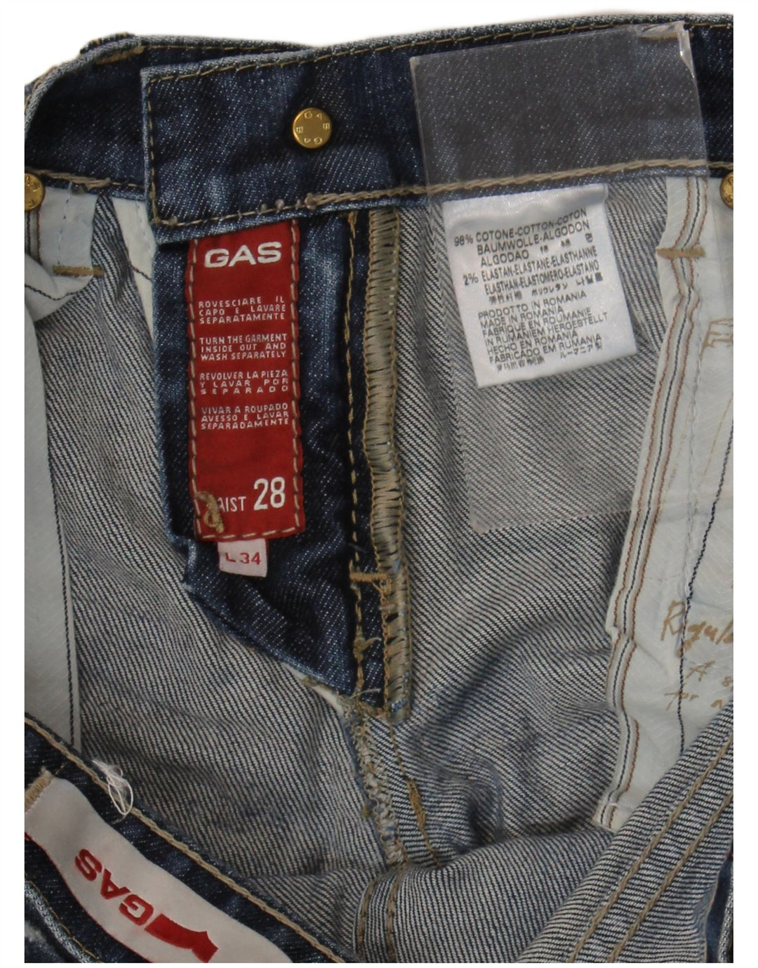 Jean Bootcut Femme Gas W28 L29 Bleu Coton