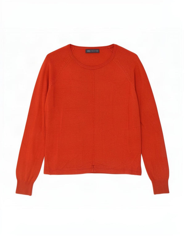 Marks & Spencer Pull col bateau pour femme UK 10 Petite viscose rouge