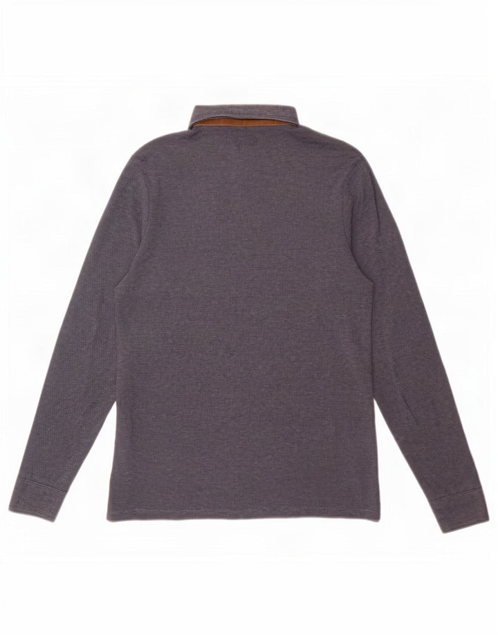 Massimo Dutti Polo à Manches Longues Homme Bleu Marine Moyen