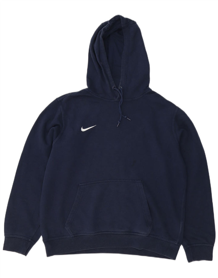 NIKE Pull à capuche pour homme en coton bleu marine Large