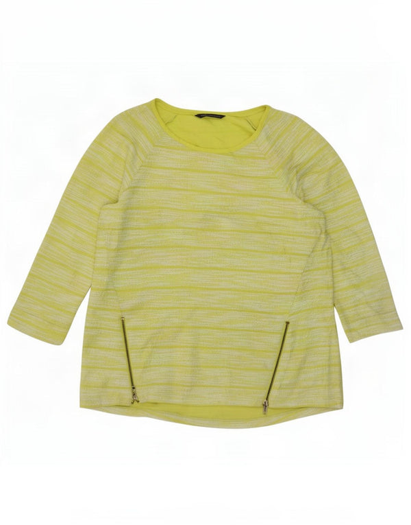 Marks & Spencer Haut à manches 3/4 pour femme UK 14 Large Vert Rayé Polyester
