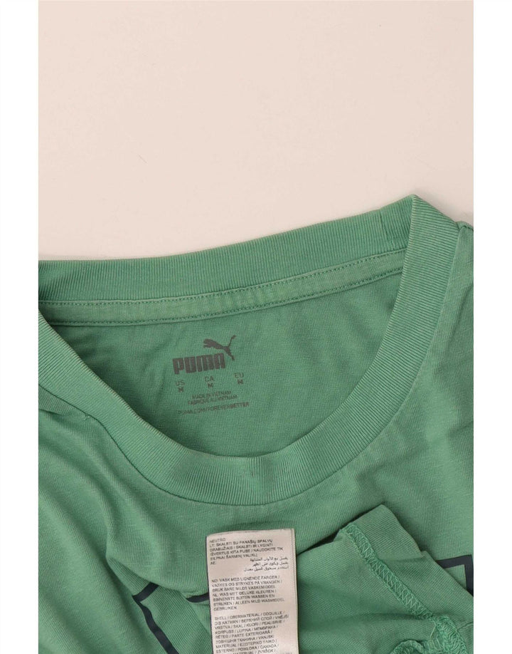 Puma T-Shirt Graphique Homme Turquoise Moyen Coton