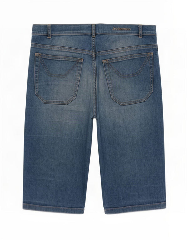 Jeckerson Bermuda Femme Denim Medium W30 Bleu Coton