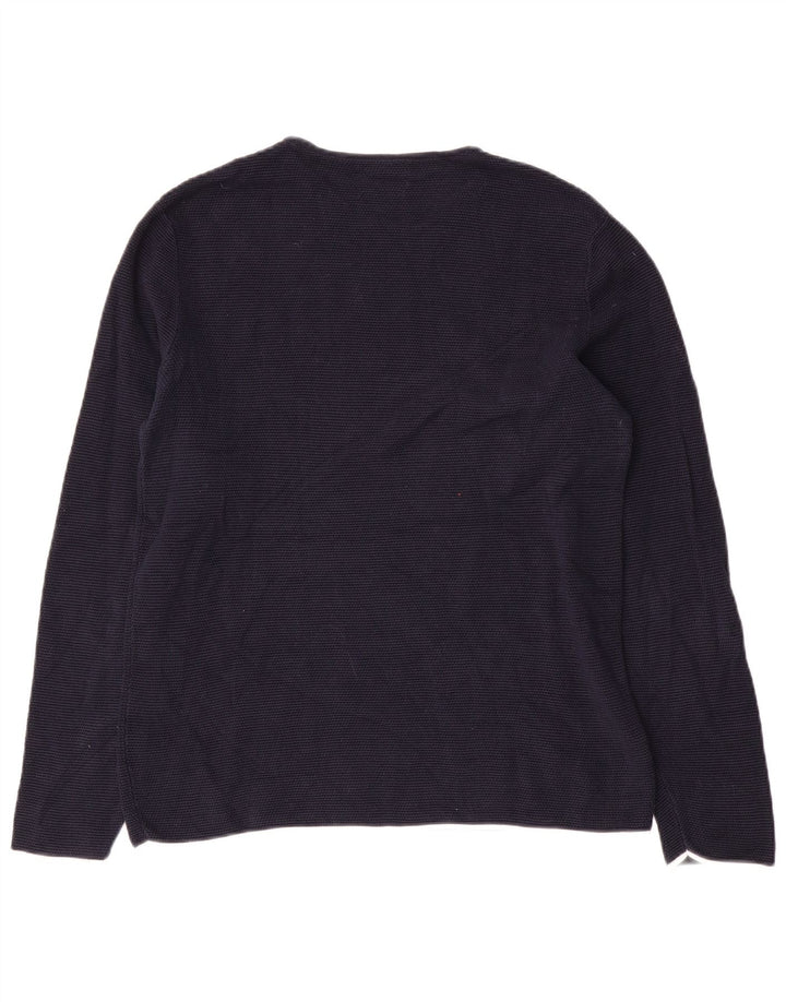 Zara Pull à col rond pour homme en coton bleu marine Taille L