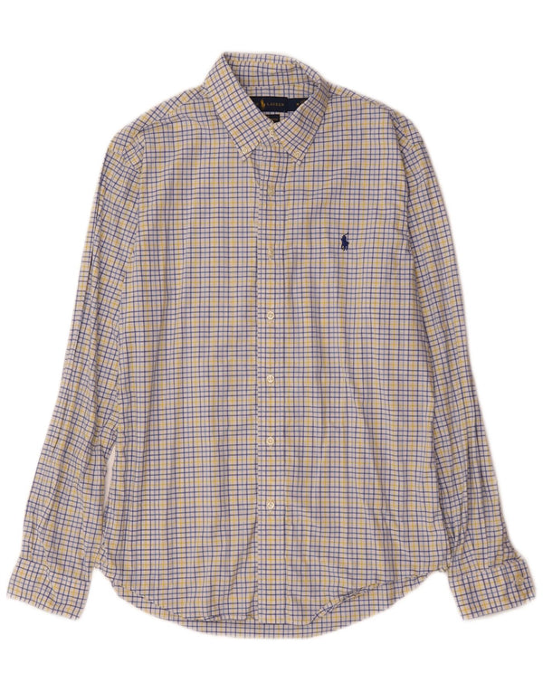 Ralph Lauren Chemise Slim Fit pour hommes en coton à carreaux blanc moyen