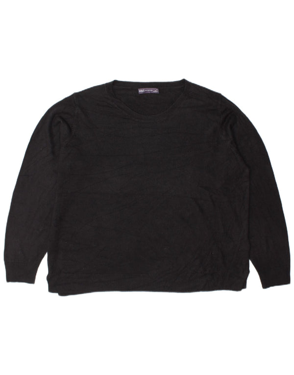 Marks & Spencer Pull col rond pour femme UK 22 3XL Acrylique noir