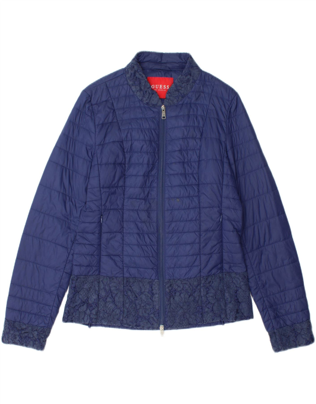 GUESS Womens Padded Jacket UK 12 Medium Blue Floral