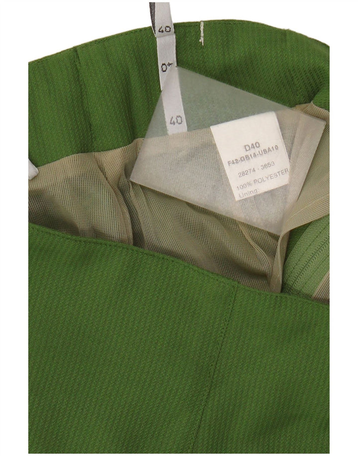 vintage Femme Taille Haute Mini Jupe IT 40 W28 Vert Polyester