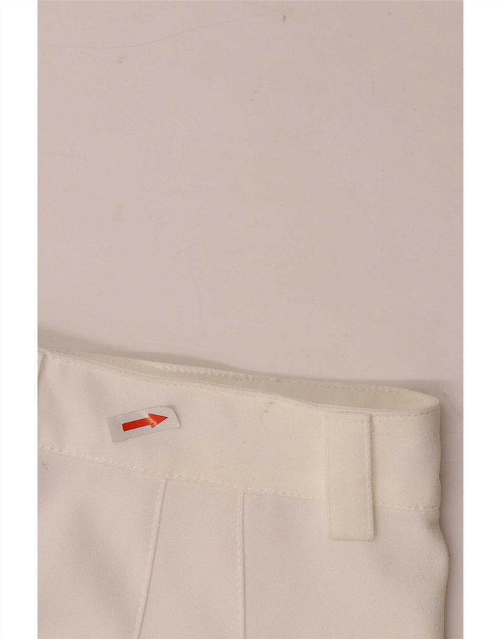 Zara Pantalon droit décontracté pour femme Petit W26 L32 Polyester blanc