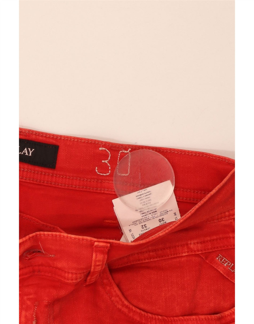 REPLAY Jean Skinny Homme W30 L32 Rouge Coton