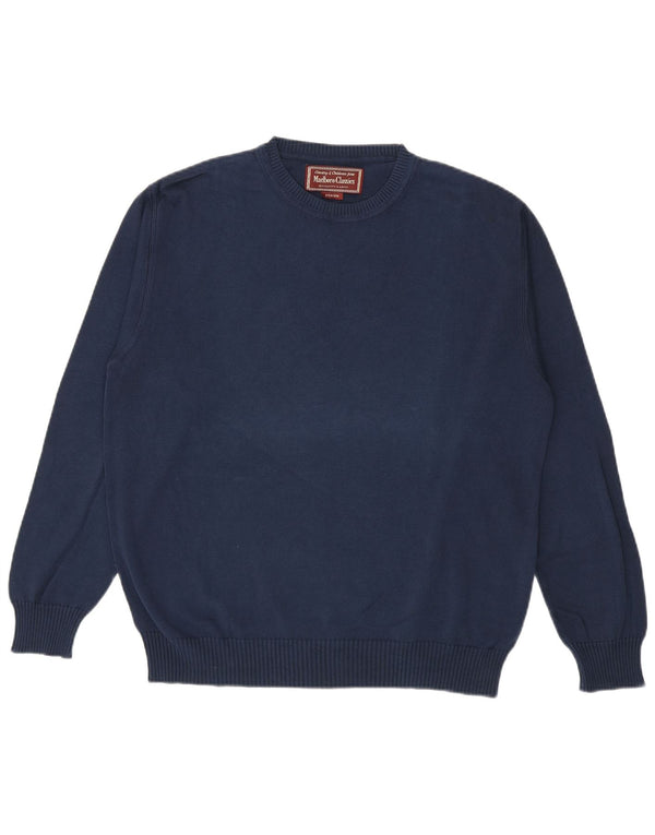 Marlboro Classics Pull col rond homme en coton bleu marine moyen