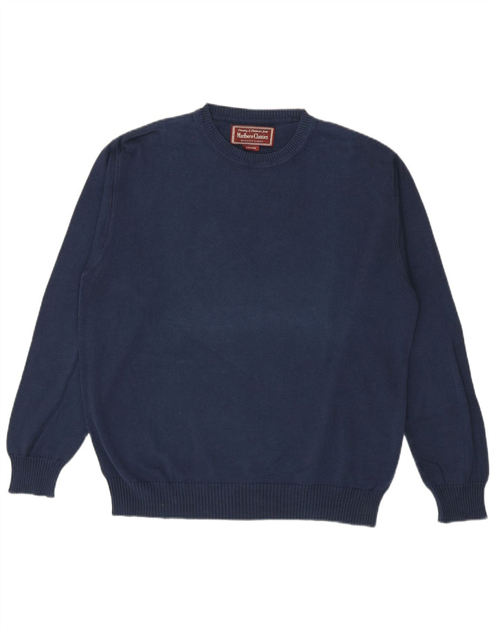 Marlboro Classics Pull col rond homme en coton bleu marine moyen