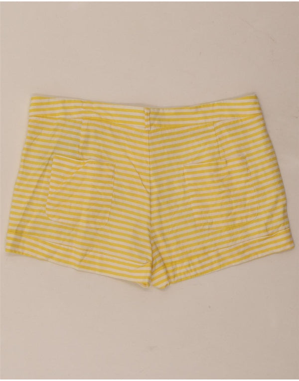 Zara Womens Hot Pants Small W26 Viscose à fines rayures jaune