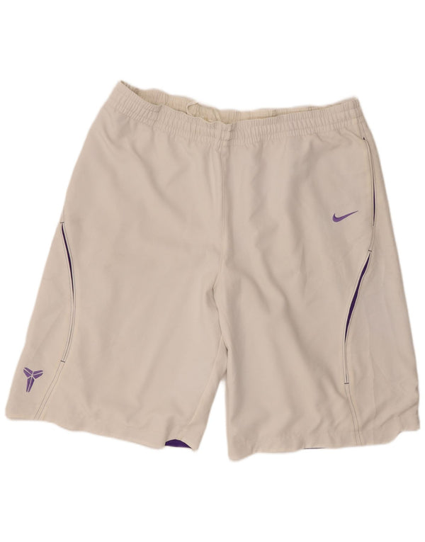 Nike Short de sport Dri Fit pour homme XL Blanc Polyester