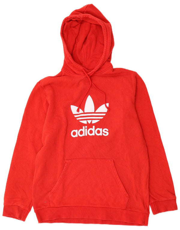 Adidas Pull à capuche graphique pour homme en coton rouge moyen