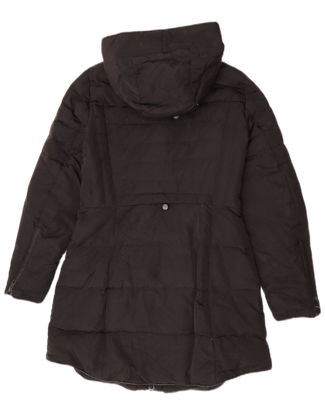 Zara Manteau rembourré à capuche pour femme UK 14 Medium Noir