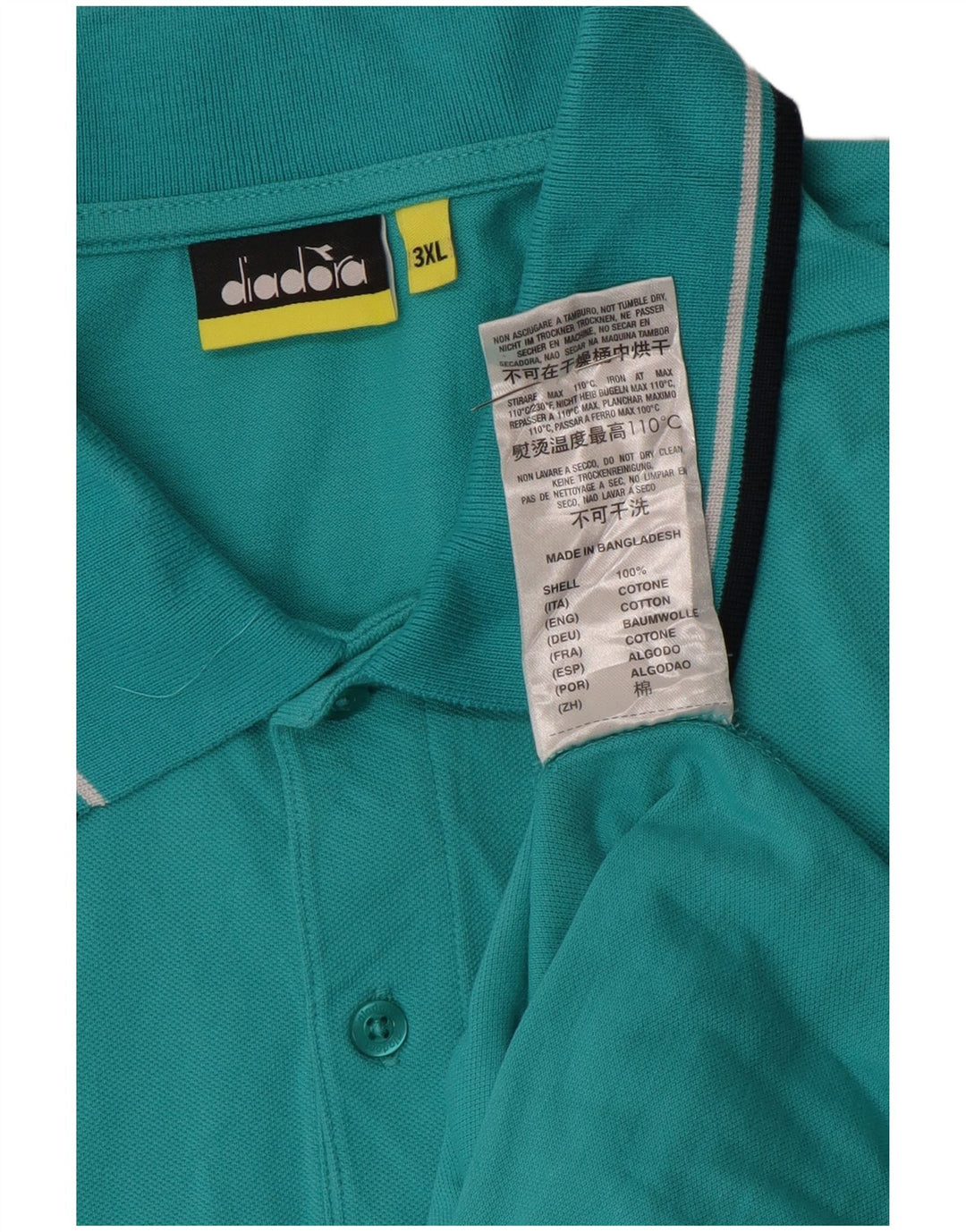 Diadora Polo Homme 3XL Coton Turquoise