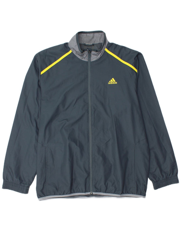 Adidas Veste de survêtement pour homme Large Gris Polyester