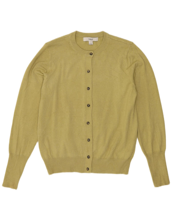 Marks & Spencer Pull Cardigan pour Femme UK 10 Petite Viscose Verte
