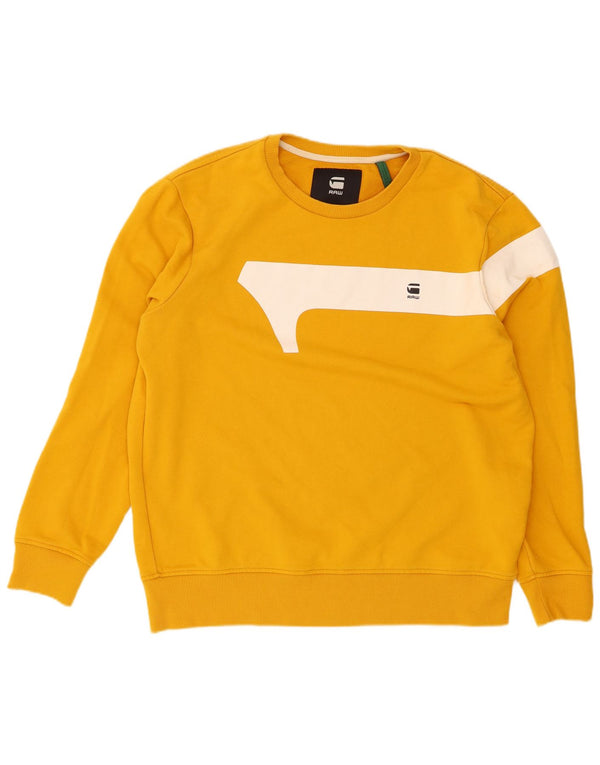G-Star Homme Sweatshirt Jumper XL Jaune Colorblock Coton