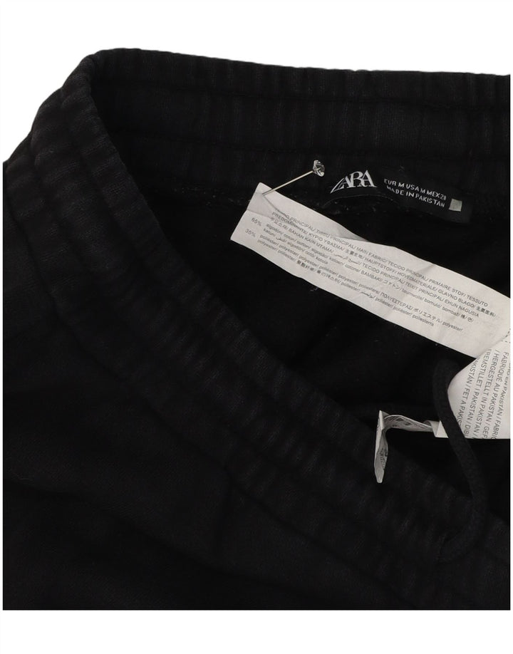 Pantalon De Survêtement Zara Homme Joggers Coton Noir Moyen