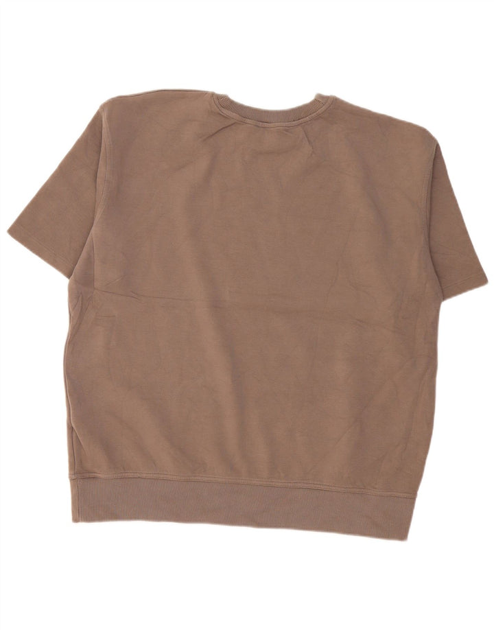 Zara Sweat-shirt surdimensionné à manches courtes pour femme UK 14 Beige moyen