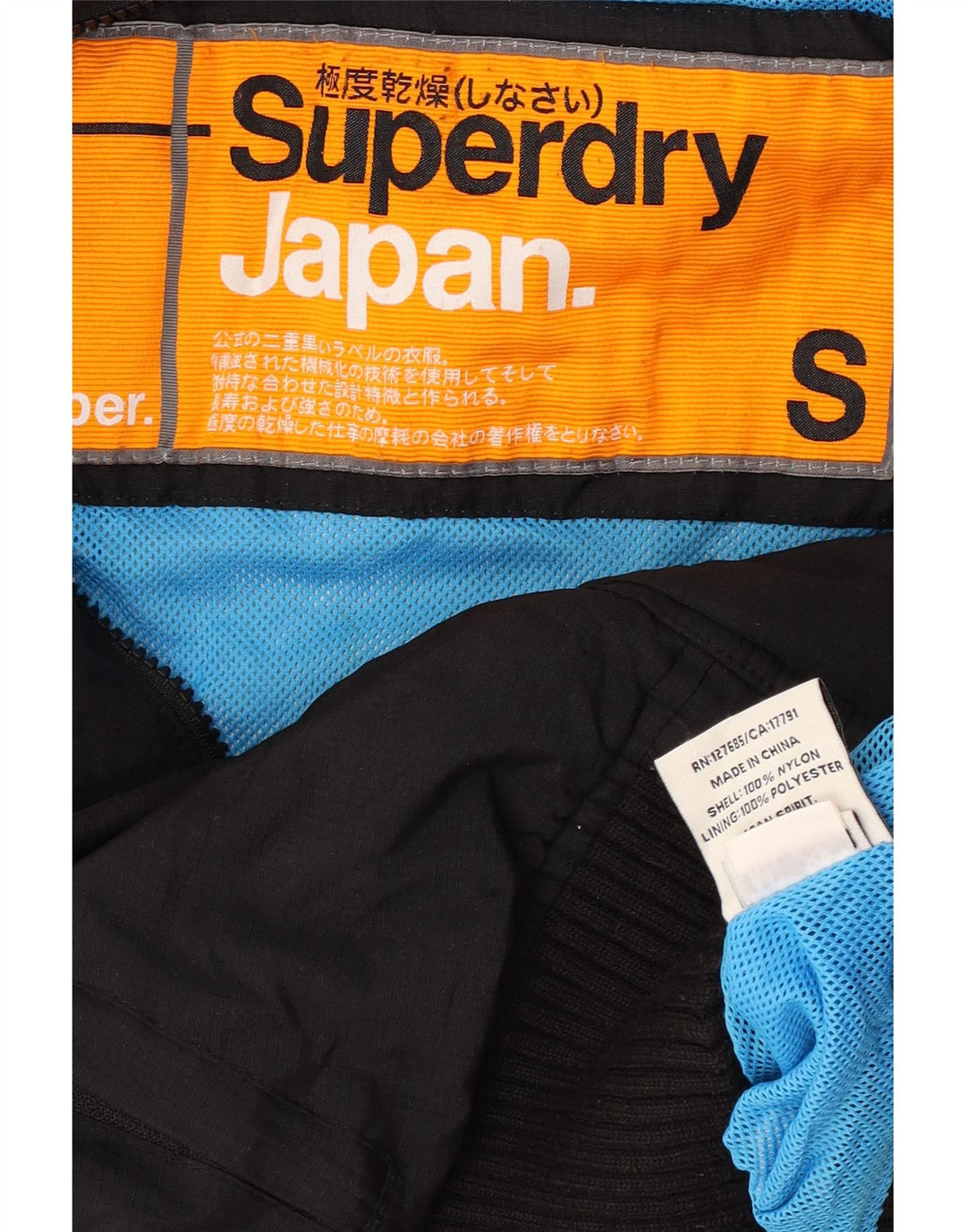 Superdry Veste Bomber Graphique Femme UK 10 Petit Nylon Noir