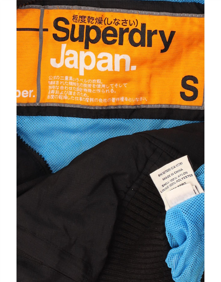 Superdry Veste Bomber Graphique Femme UK 10 Petit Nylon Noir
