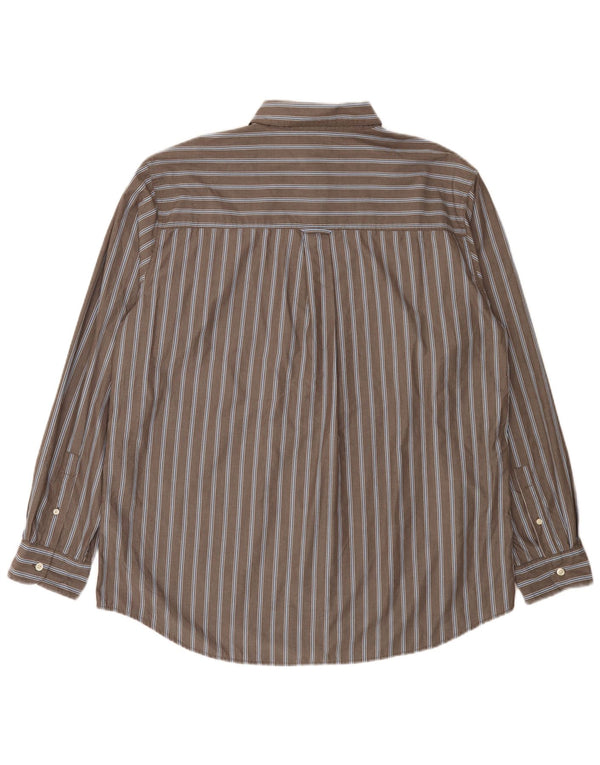 Chaps Chemise homme facile d'entretien XL en coton à fines rayures gris