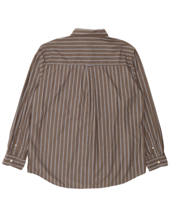 Chaps Chemise homme facile d'entretien XL en coton à fines rayures gris