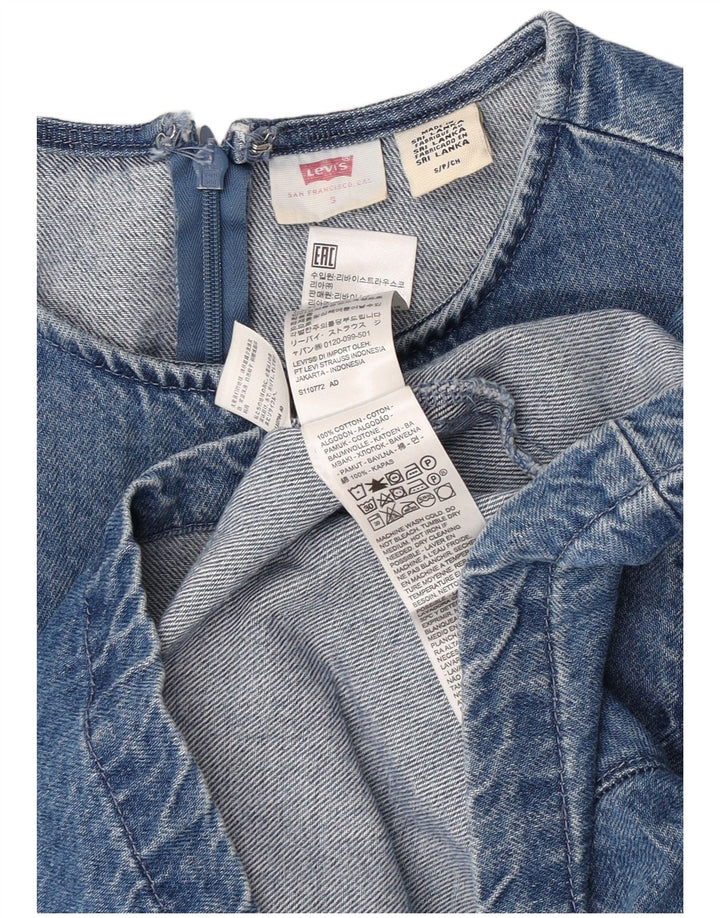 Levi's Chemisier en Jean Femme UK 10 Petit Bleu Coton