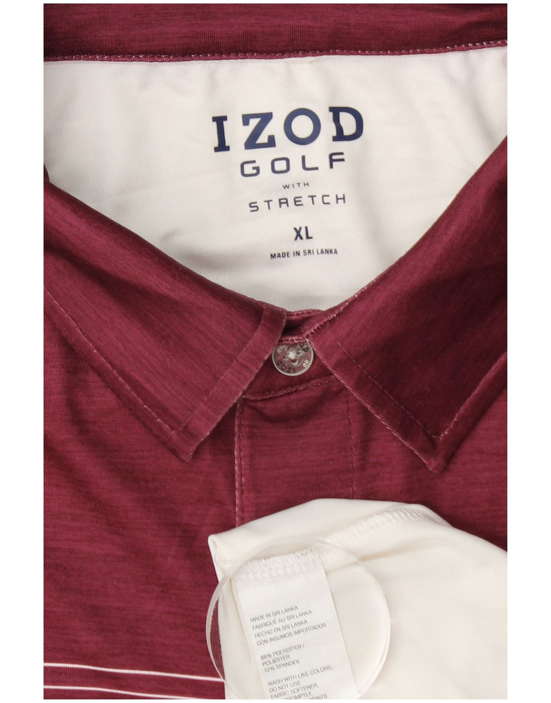 IZOD Polo Homme XL Blanc Colorblock Polyester