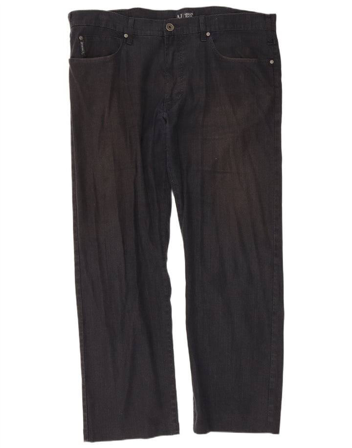 Armani Pantalon décontracté droit pour homme W42 L30 Noir