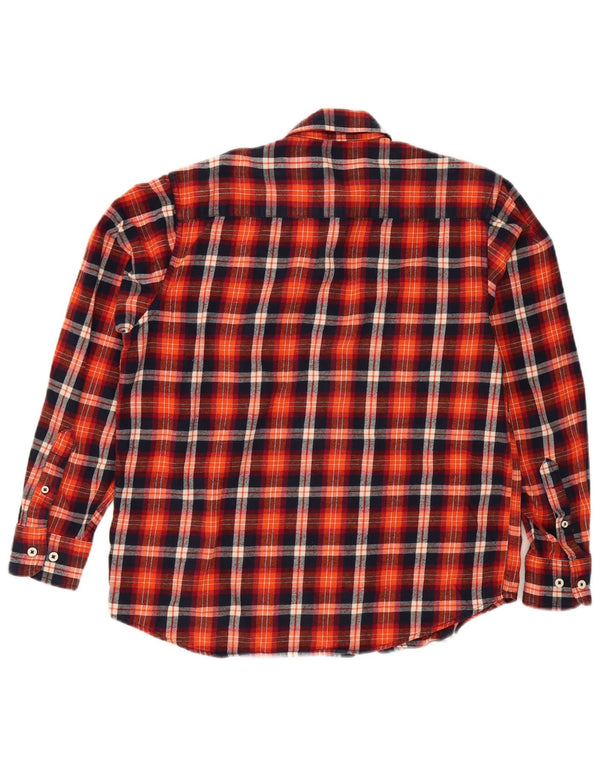 Chemise en flanelle homme vintage grand chèque rouge