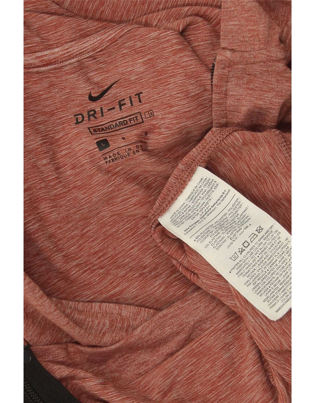 Nike Homme Dri Fit Standard Zip Sweat à capuche Grand Rouge Moucheté Polyester