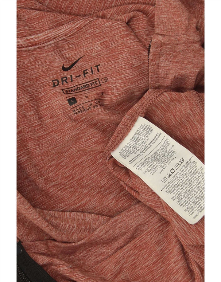Nike Homme Dri Fit Standard Zip Sweat à capuche Grand Rouge Moucheté Polyester