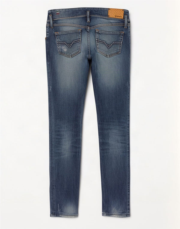 Diesel Jean Slim Matic Femme W29 L32 Bleu Coton
